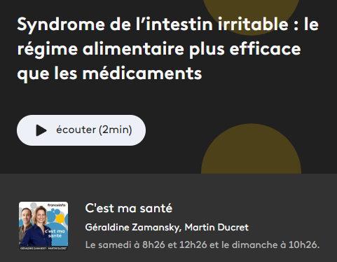 France-Info regime-alimentaire sii intestin-irritable syndrome-intestin-irritable fodmap sibo microbiote